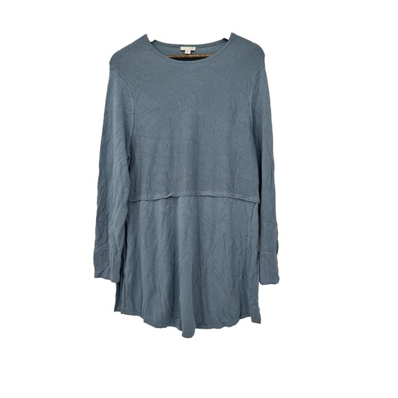 J. Jill Tops - J jill wool Soft Blue Long Sleeve Tunic Top Flowy Swing Hem Casual Minimalist XL